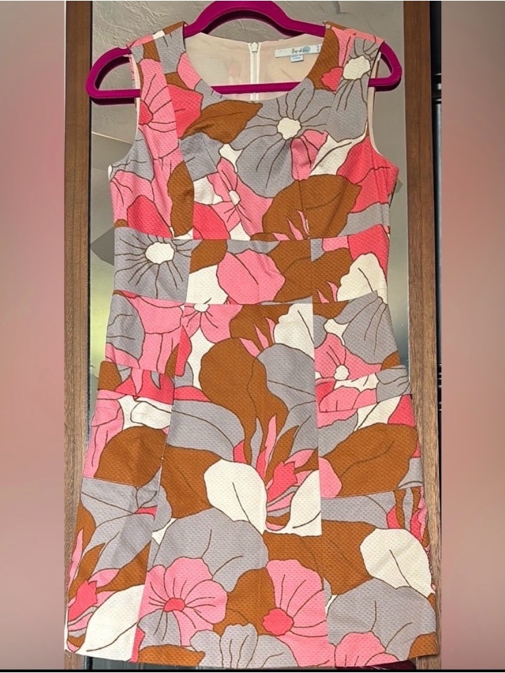 Boden Retro Print Fit and Flare 6 Petite Dress Effortless Vacation Throw On - Picture 7 of 7